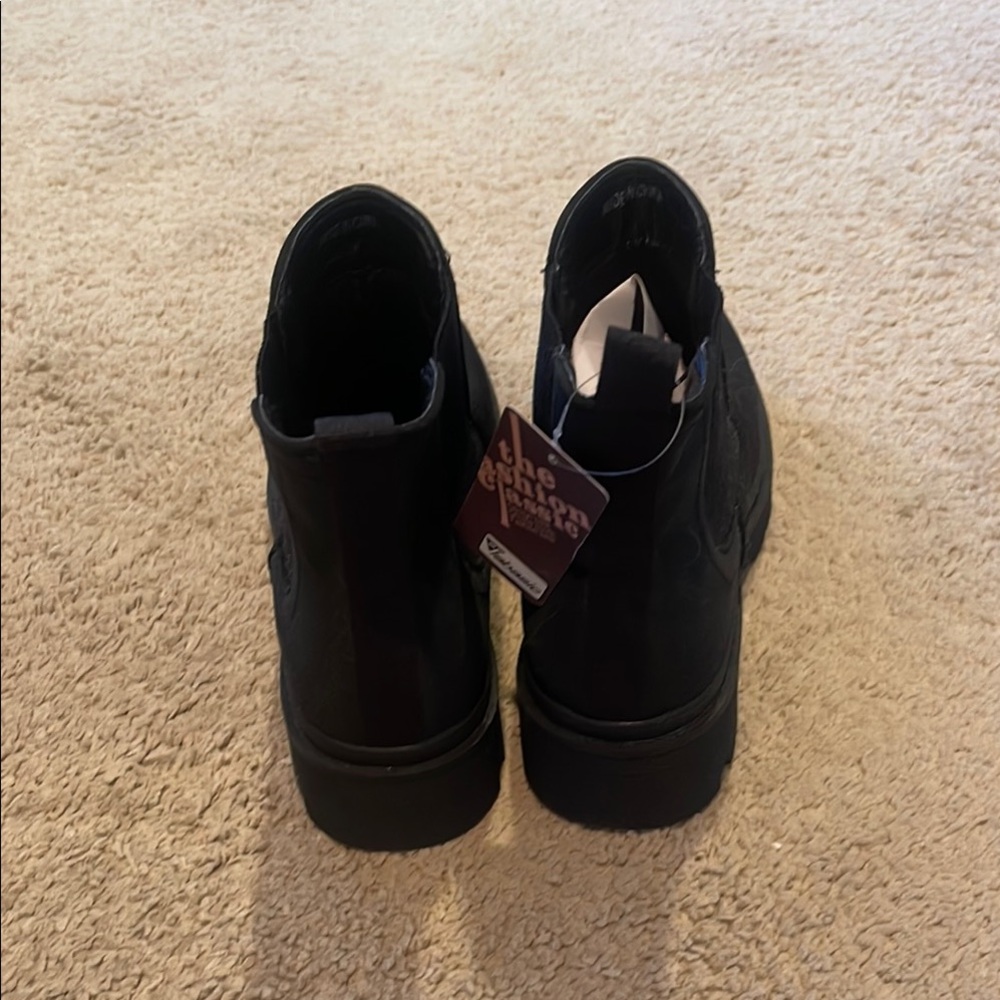 Black leather boots